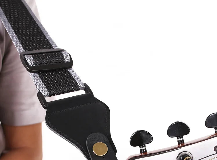 1PC Folk Guitar Strap Buckle Leather Belt Guitar Neck Strap Safe Lock Holder for Ukulele Classic Bass Guitar Parts Accessories..