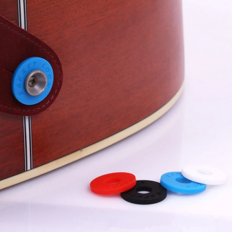 4PCS/Set Guitar Strap Lock Secure Fastening Rubber Material Colorful Parts Accessories for Bass Guitar Ideal Musician's Gift ZYF