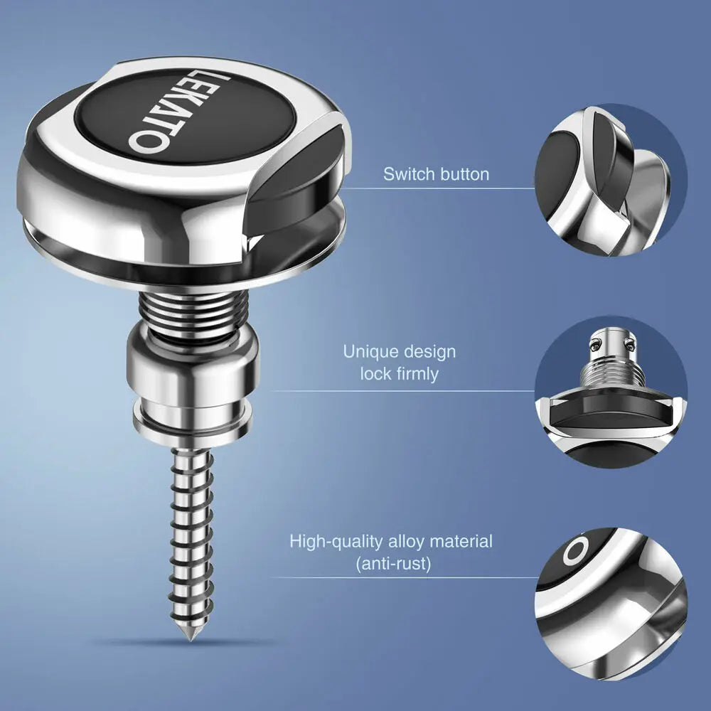 Lekato 2Pcs/Set Guitar Strap Lock Straplock Button Guitar Strap Buckle Button Lock Pins for Acoustic Electric Bass Guitar Strap