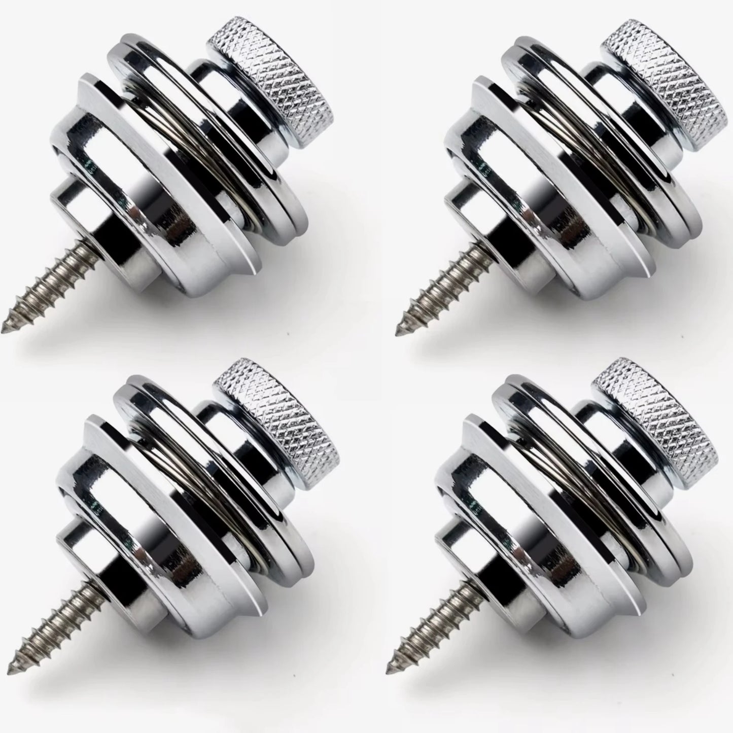 2pcs Electric Guitar Straplock Zinc Alloy Bass Safety Straplocks Flat Head Non-slip Replacement Musical Instrument Accessories