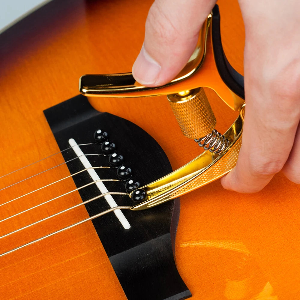 JOYO Guitto Series GGC-02 Guitar Capo Zinc Alloy Made Metal Capo Acoustic Guitar Ukulele Tuning Clamp with Hidden Pick