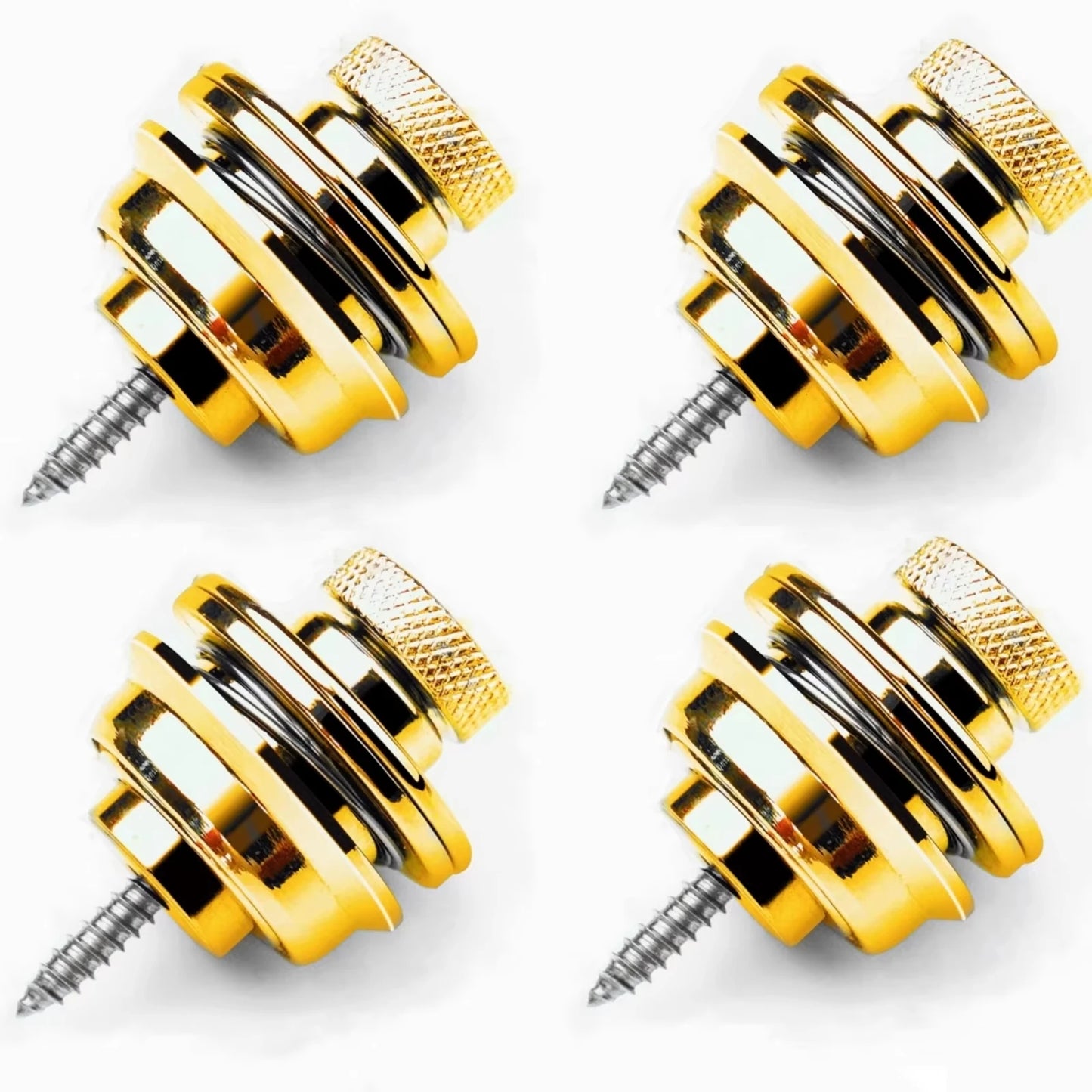 2pcs Electric Guitar Straplock Zinc Alloy Bass Safety Straplocks Flat Head Non-slip Replacement Musical Instrument Accessories