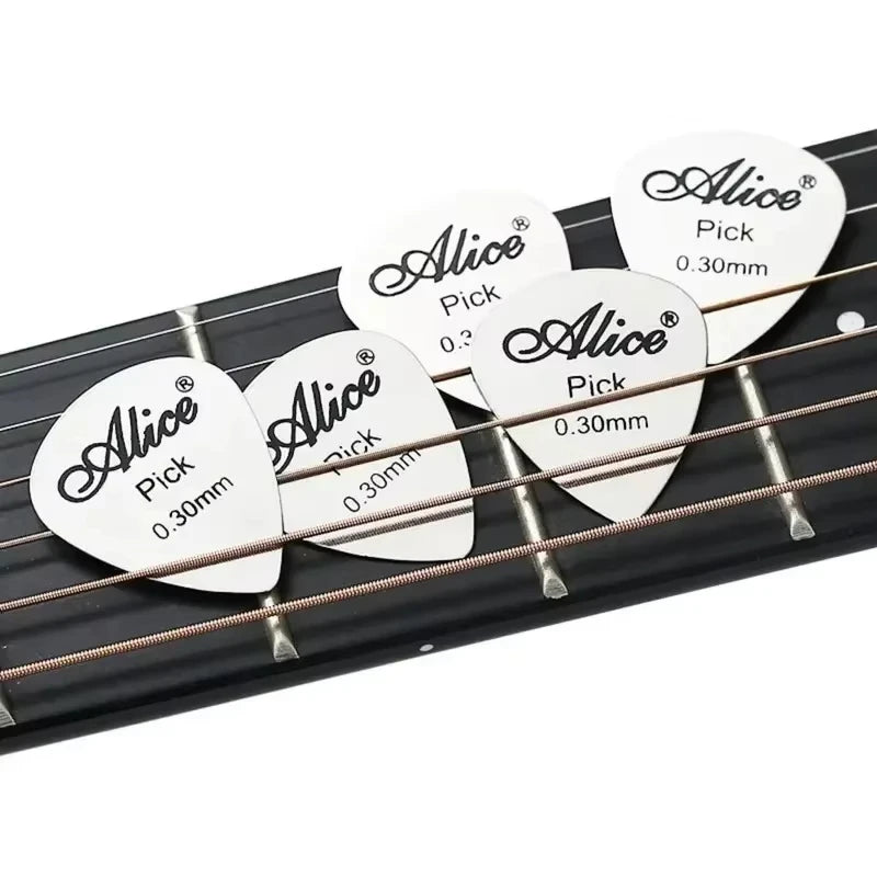 Alice 10Pcs Stainless Steel Metal Guitar Pick 0.3mm/Bright Vibrant Sounds Long Lasting Durable /for Bass & Ukelele Accessories