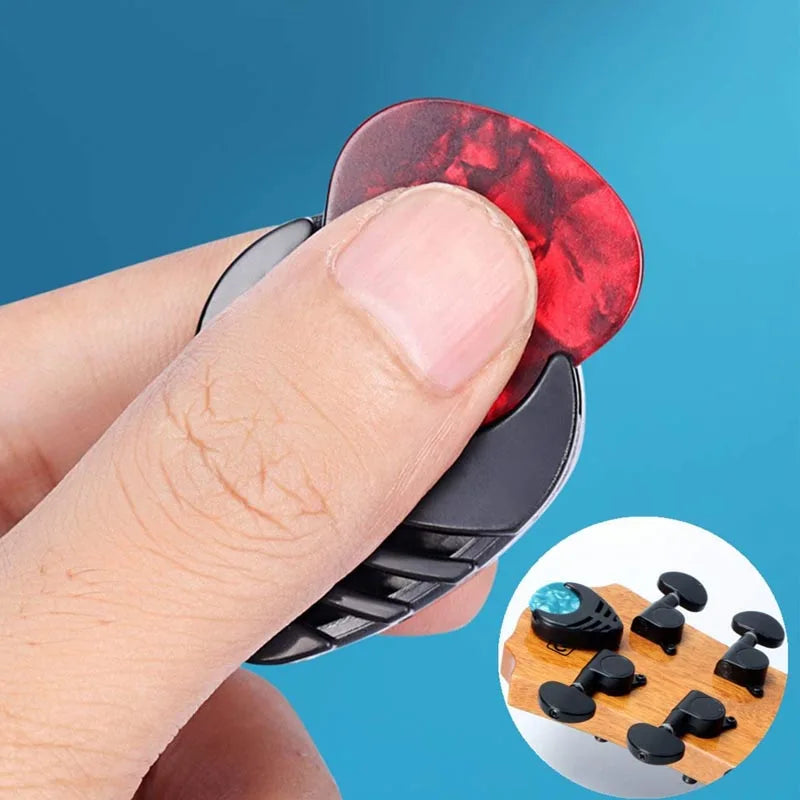 2Pcs Guitar Pick Holders Plastic Stick-on Guitar Pick Case Celluloid Mediator Holders Electric Guitar Accessories for Bass Ukule
