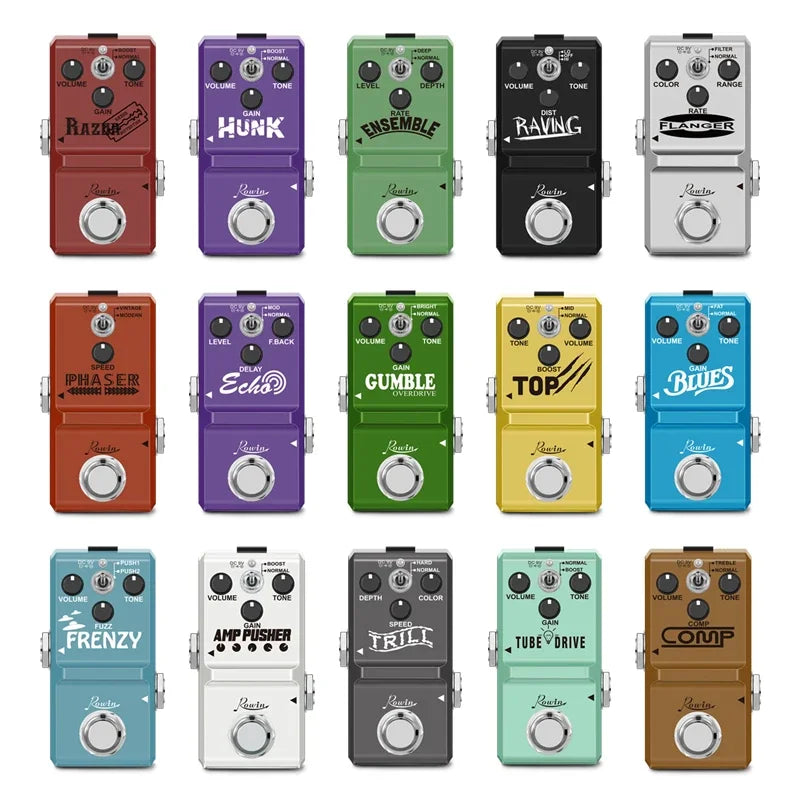 Rowin NANO Guitar Effect Pedals Compressor Flanger Booster Overdrive Delay Tremolo Dumble Distortion for Electric Guitar Bass