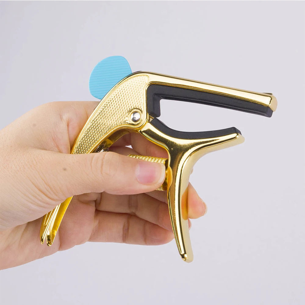 JOYO Guitto Series GGC-02 Guitar Capo Zinc Alloy Made Metal Capo Acoustic Guitar Ukulele Tuning Clamp with Hidden Pick