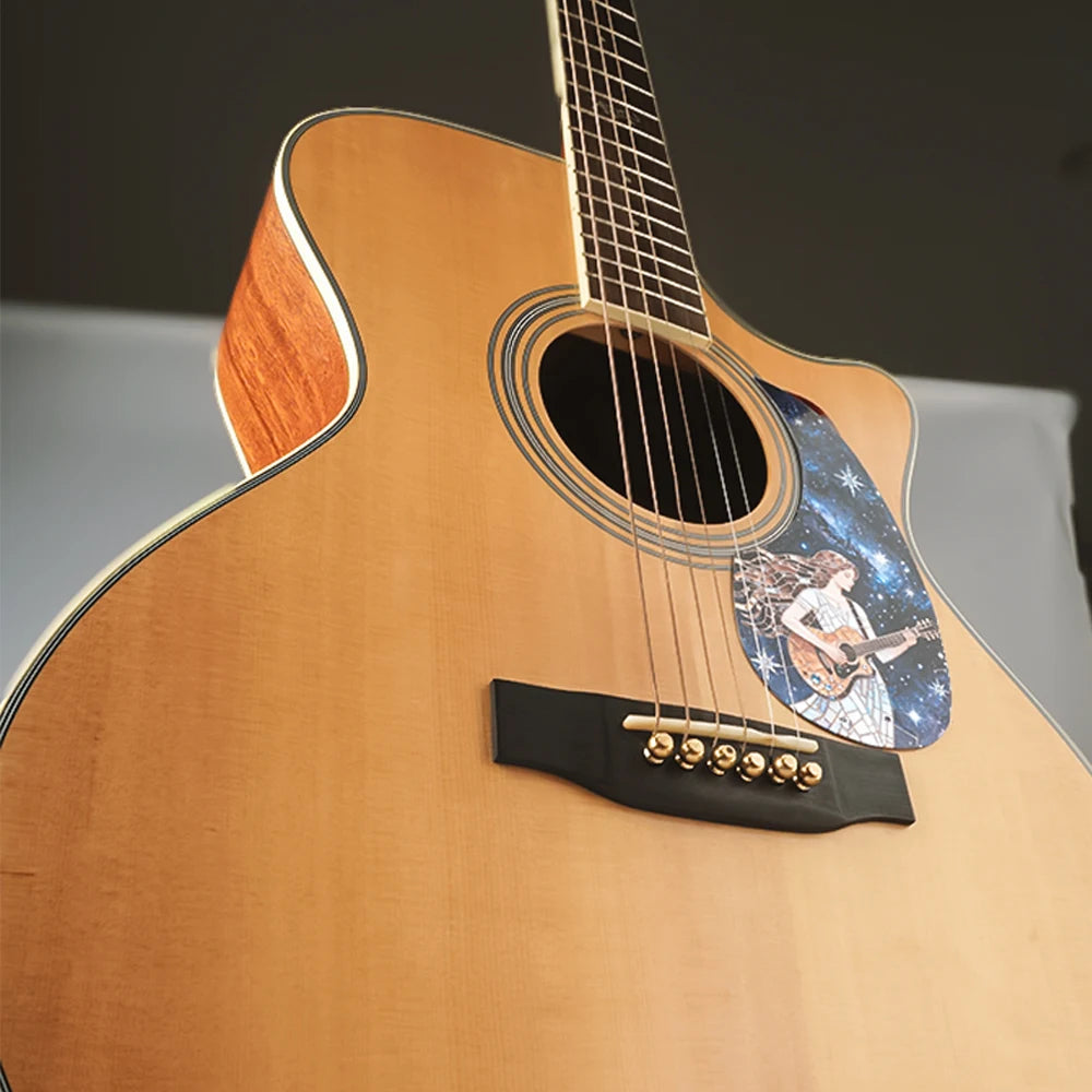 1 Piece Professional Folk Acoustic Guitar Pickguard Thicknesses 0.5 mm Self-adhesive Pick Guard Sticker, Guitar Accessories