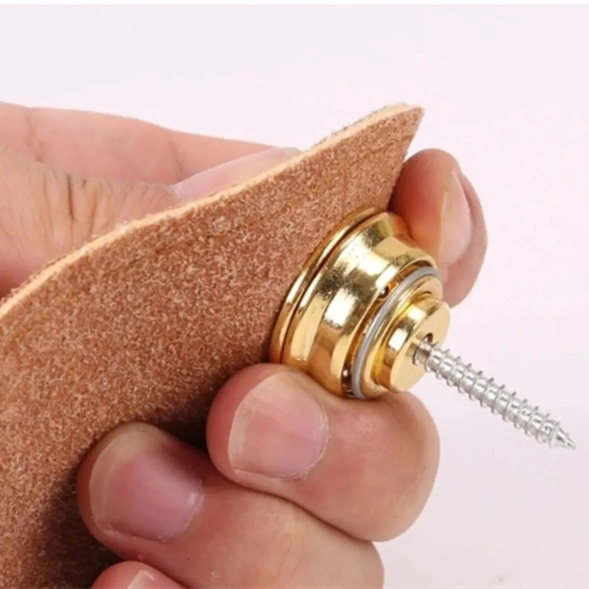 Miwayer Guitar strap lock, sturdy metal button, safety strap for electric acoustic guitar, bass, ukulele (size L), 1 unit