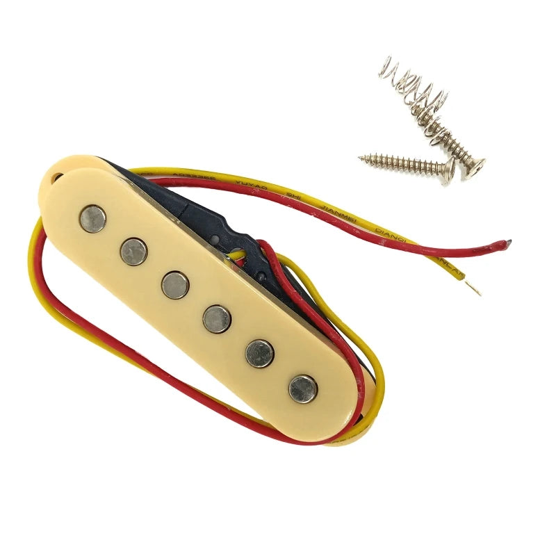 Strat Style Electric Guitar Pickup Kit, Single Coil Pickup Loaded Highout Pickup Replacement Fit for 6 String Guitar