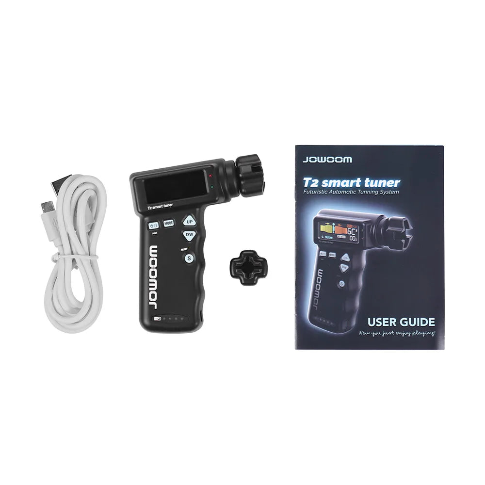 JOWOOM T2 Multi-functional Smart Guitar Tuner Peg String Winder for Guitar Ukulele Chromatic Tuning Built-in Rechargeable