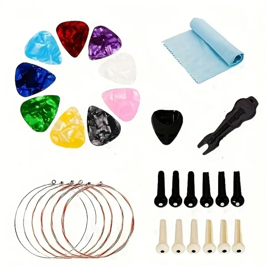 Guitar Accessories Kits Guitar Picks & Capo & Tuner & Guitar Strings & String Bone Bridge Saddle & Bridge Pins and Nut