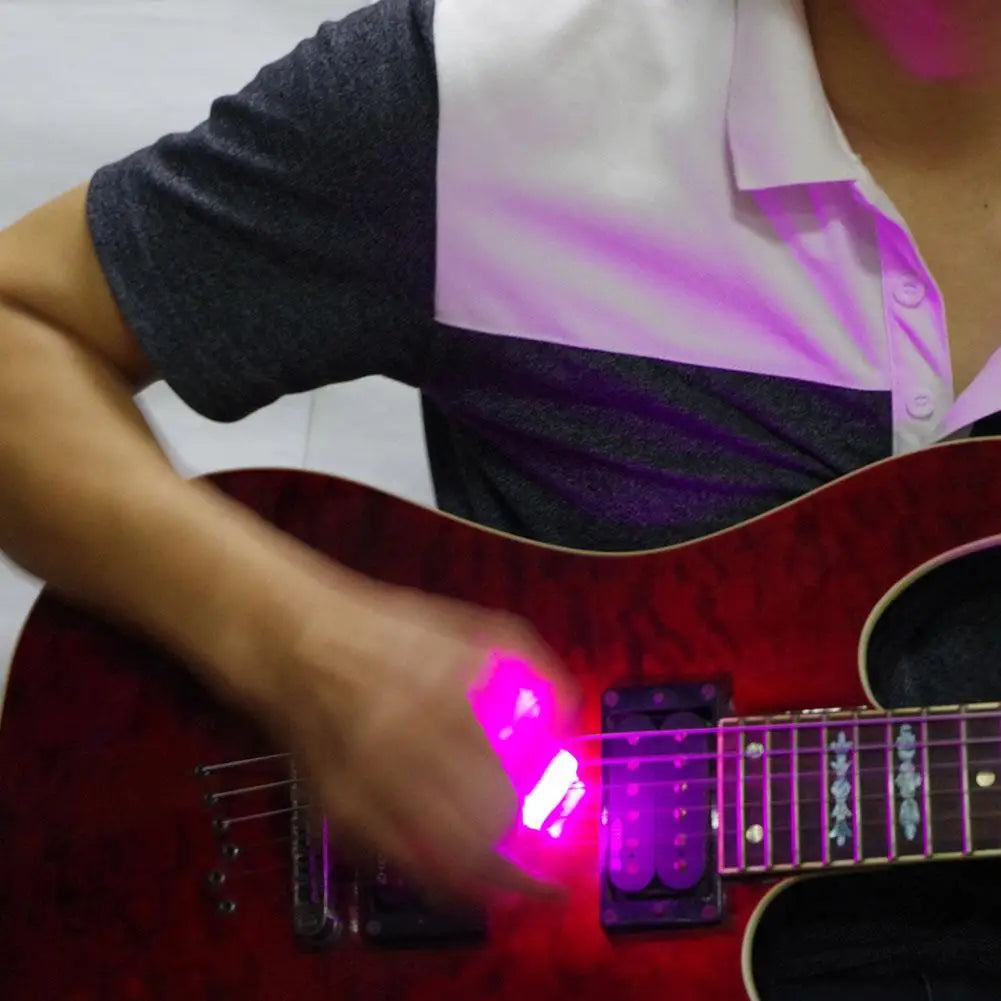 LED Glowing Guitar Pick Plastic Personalized Guitar Paddles Luminous Pick Musical Stringed Instrument Glowing Plectrum