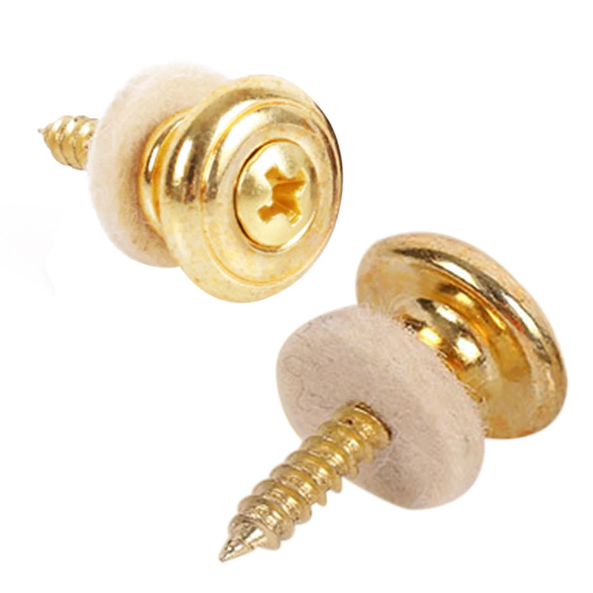 2pcs Chrome Copper Guitar Strap Locks Mushrooms Heads Guitar Bass Strap Locks Pins Belt Buckle Buttons Silver/Black/Silver New